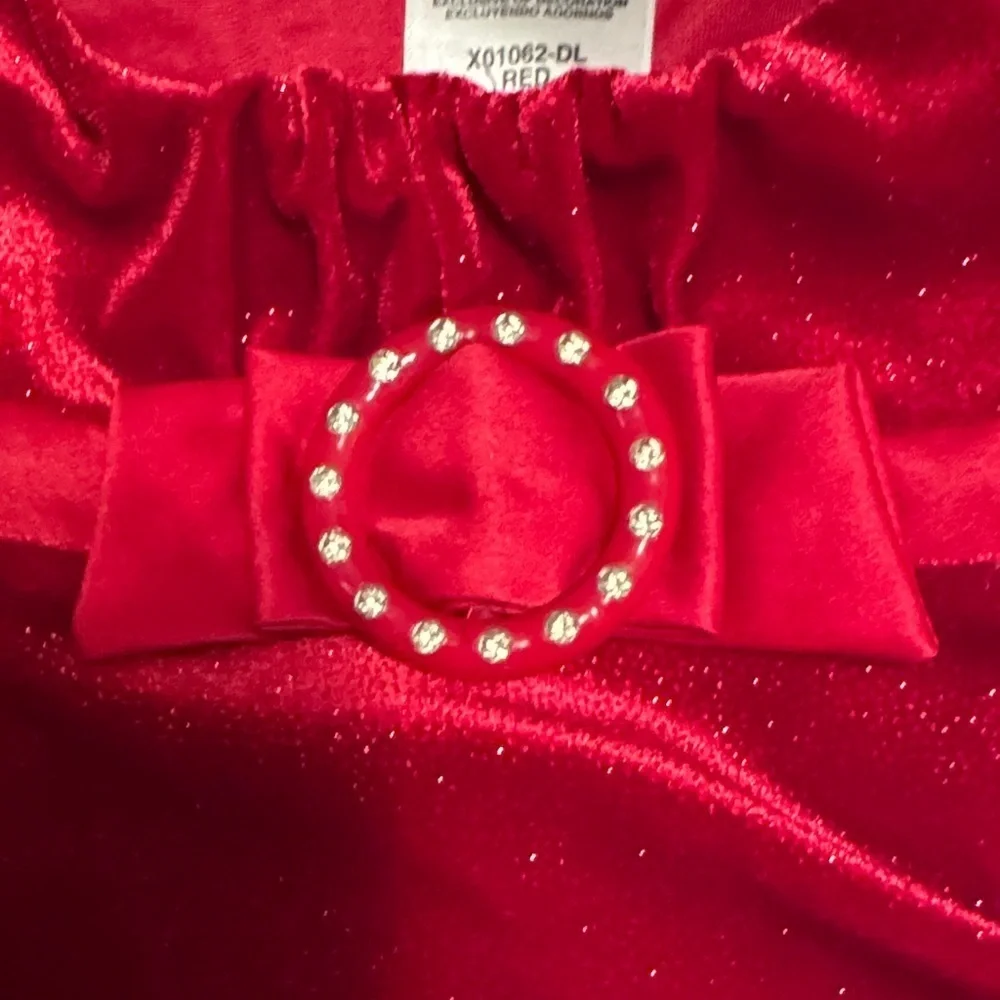 Bonnie Baby Red Dress with White Trim